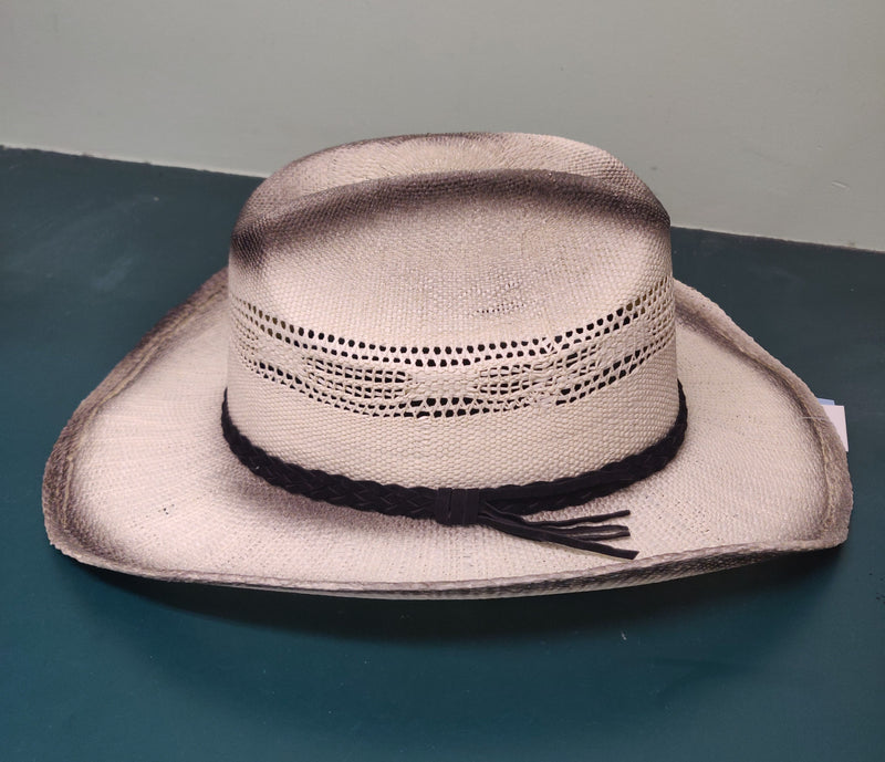 Distressed Straw Cattleman Cowboy Hat