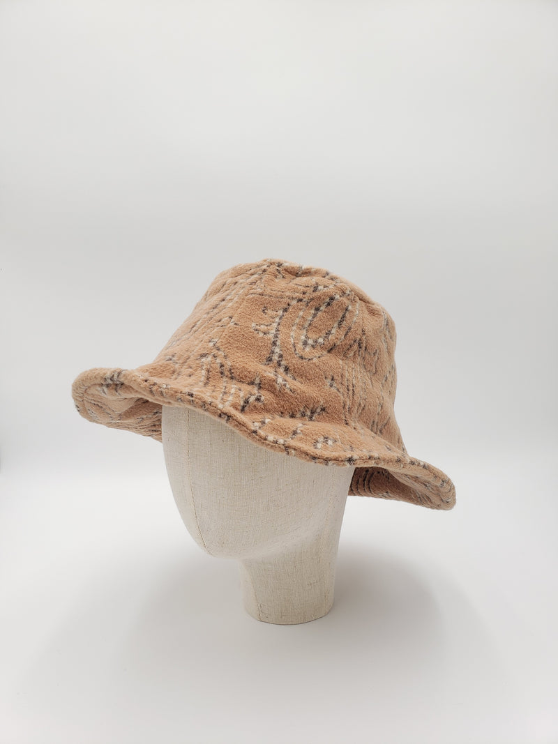 Cashmere & Woolen Floral Woven Bucket Hat