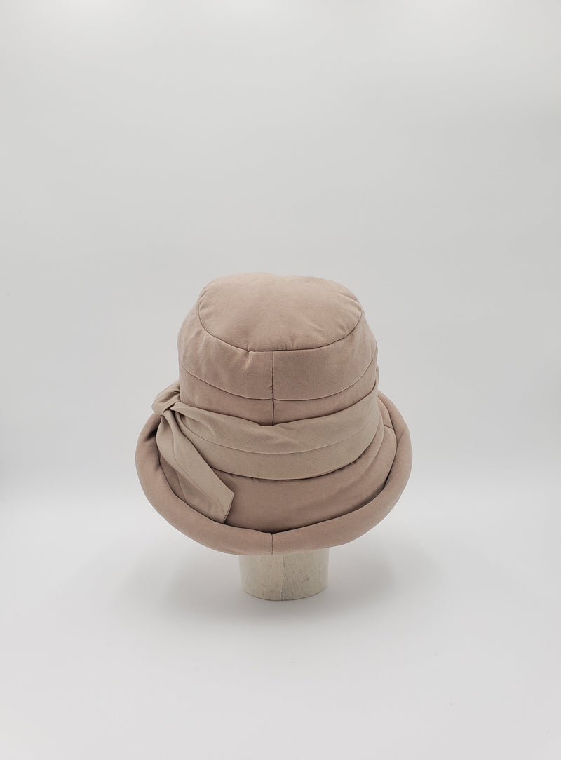 Puffer Cloche with Tie Bow