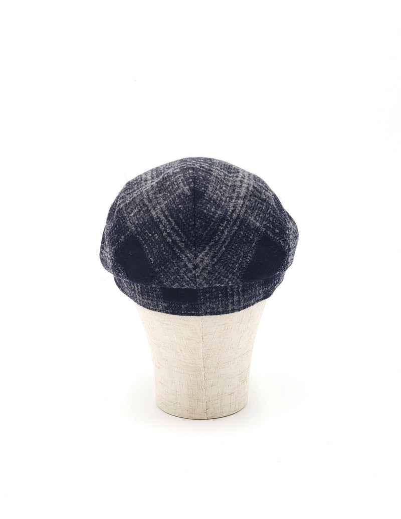 Italian Wool Black Plaid Ivy Cap