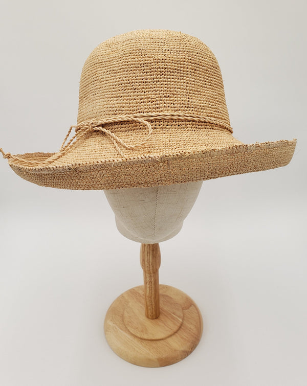 Hand Crochet Natural Raffia Straw Sun Hat