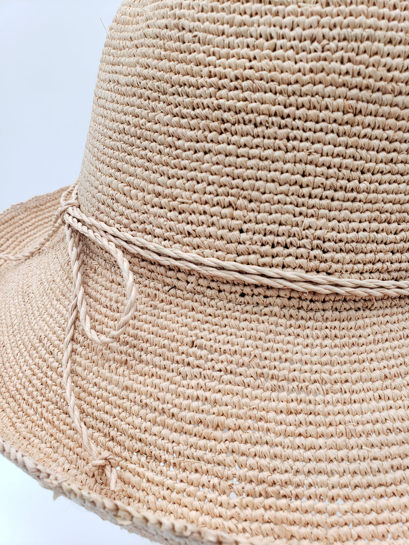 Hand Crochet Natural Raffia Straw Sun Hat