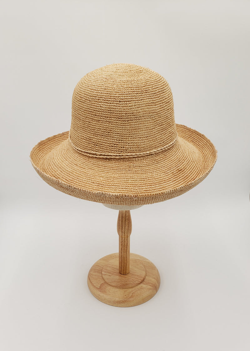 Hand Crochet Natural Raffia Straw Sun Hat