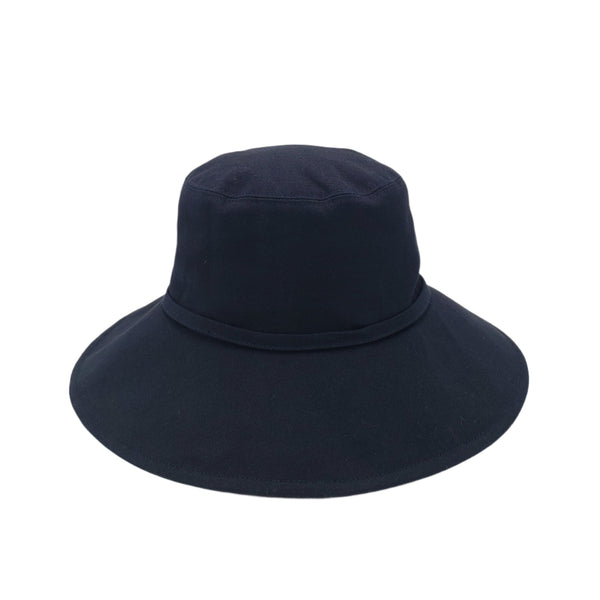 Wide Brim Bucket Hat with Metallic Accent Cross Tie Band