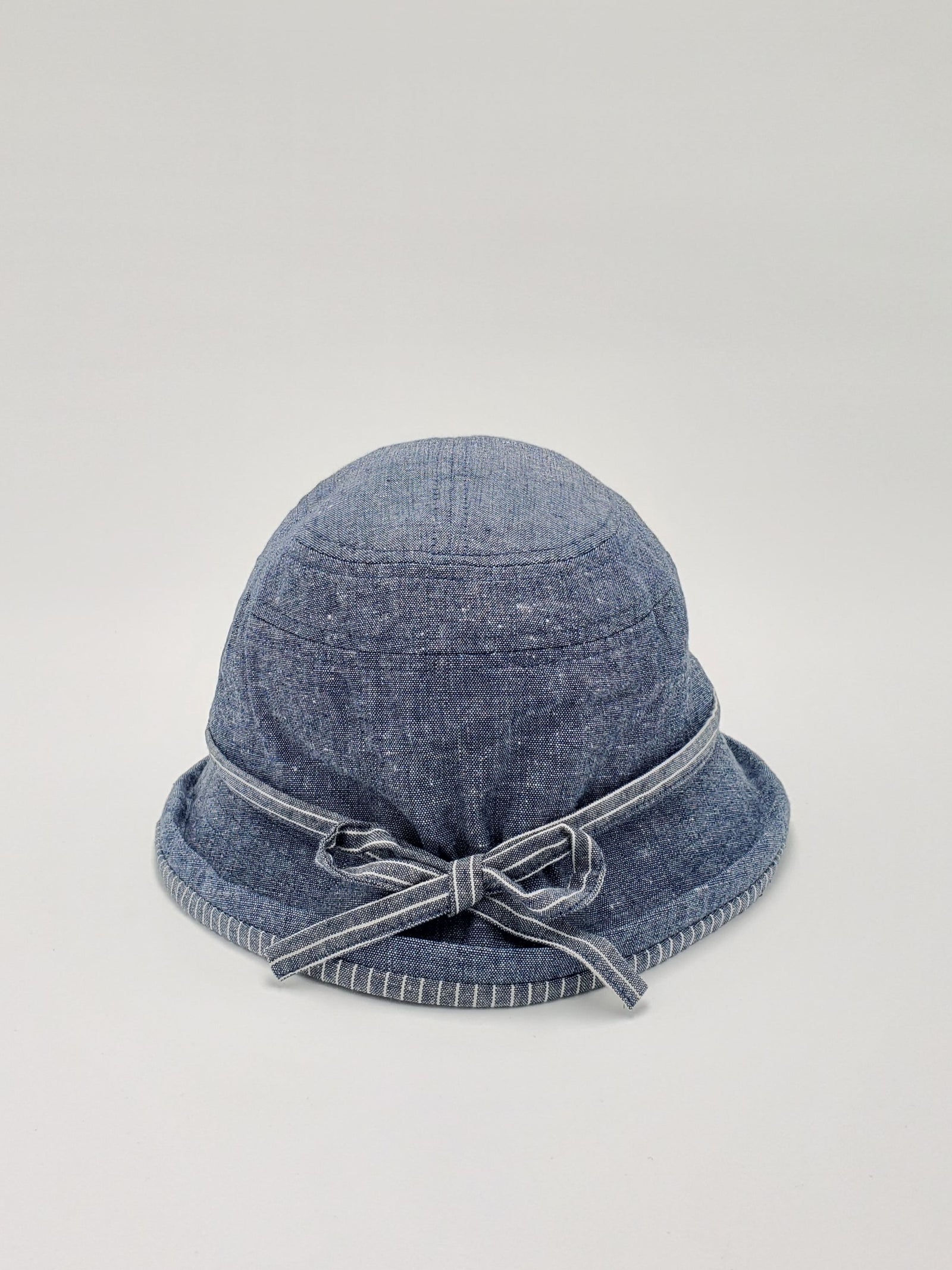 Cotton & Linen Roll-up Brim Elastic Back Cloche – Brims & Things display picture 3