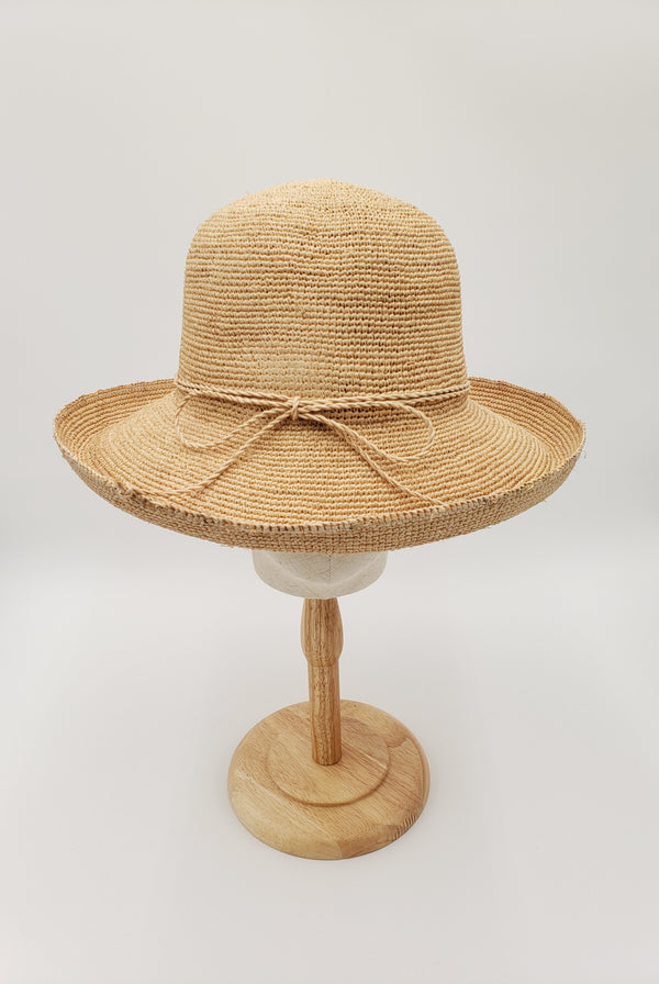 Hand Crochet Natural Raffia Straw Sun Hat