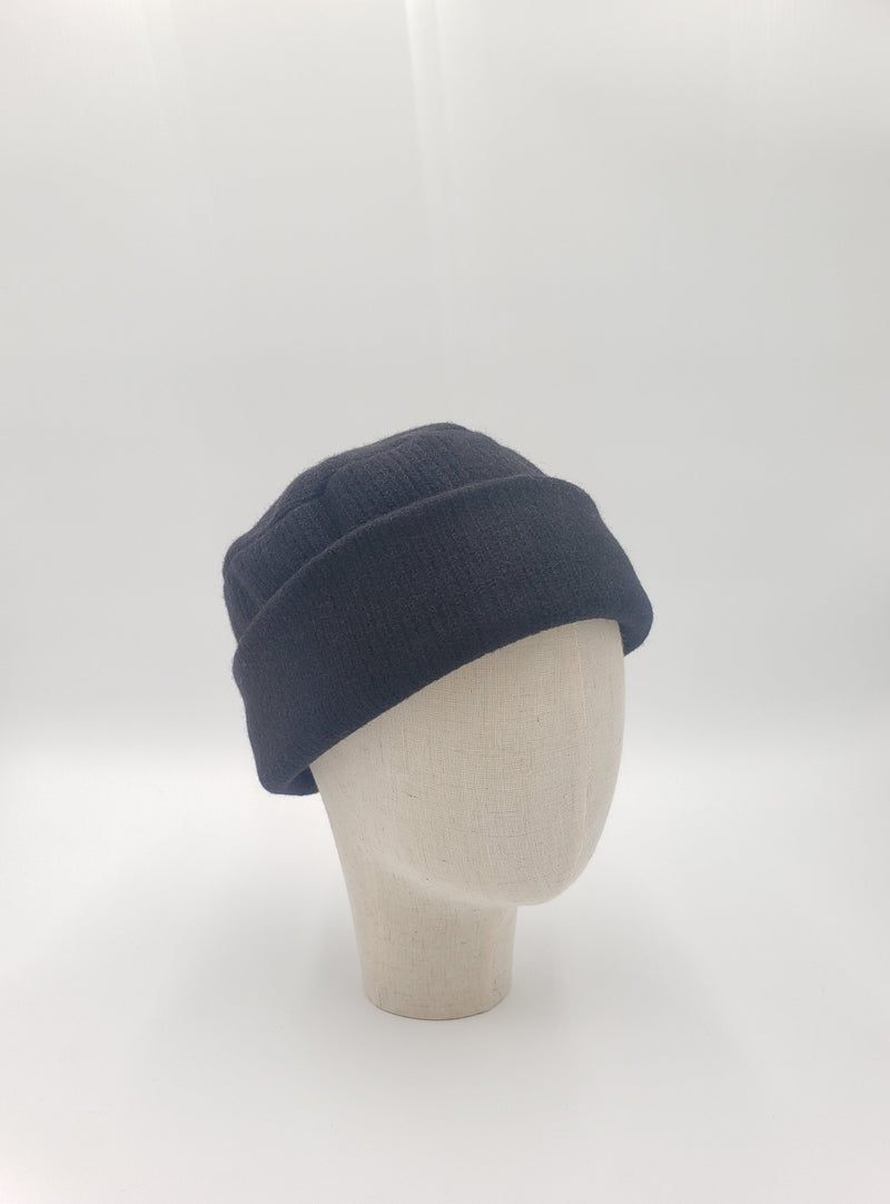 Wool Blend Ribbed Knit Beanie