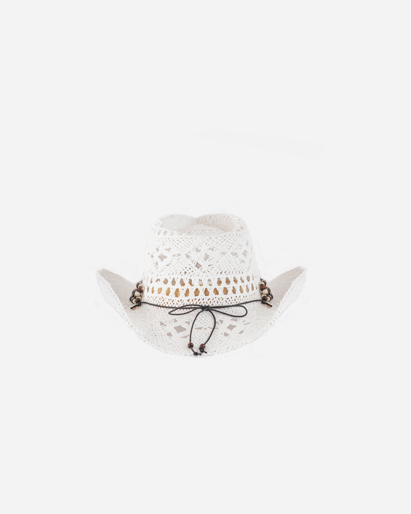White Open Weave Cowboy Hat