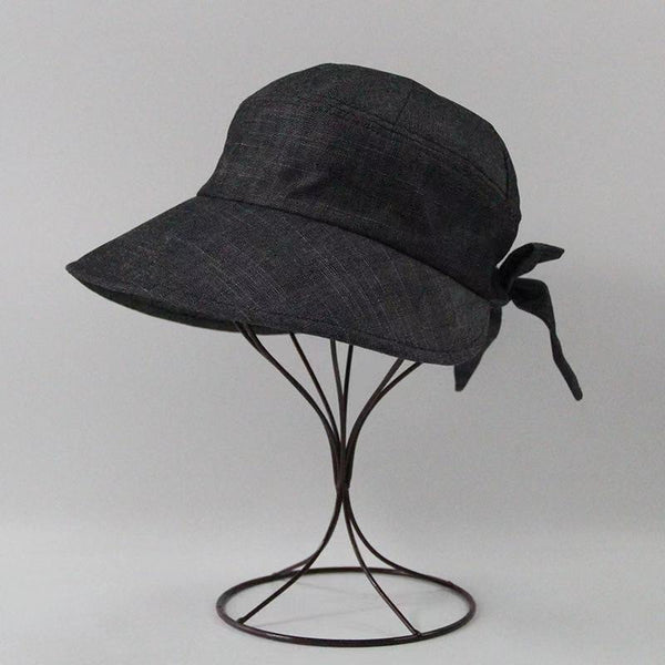 Black Tie-Back Baseball Cap