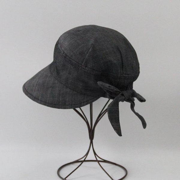 Black Tie-Back Baseball Cap
