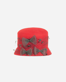 Wool Slant Crown Cloche Bucket Hat