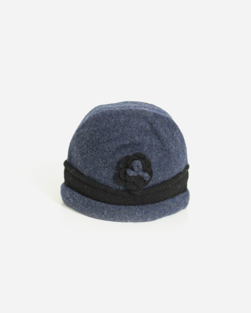 2-Tone Wool Toque with Flower Band
