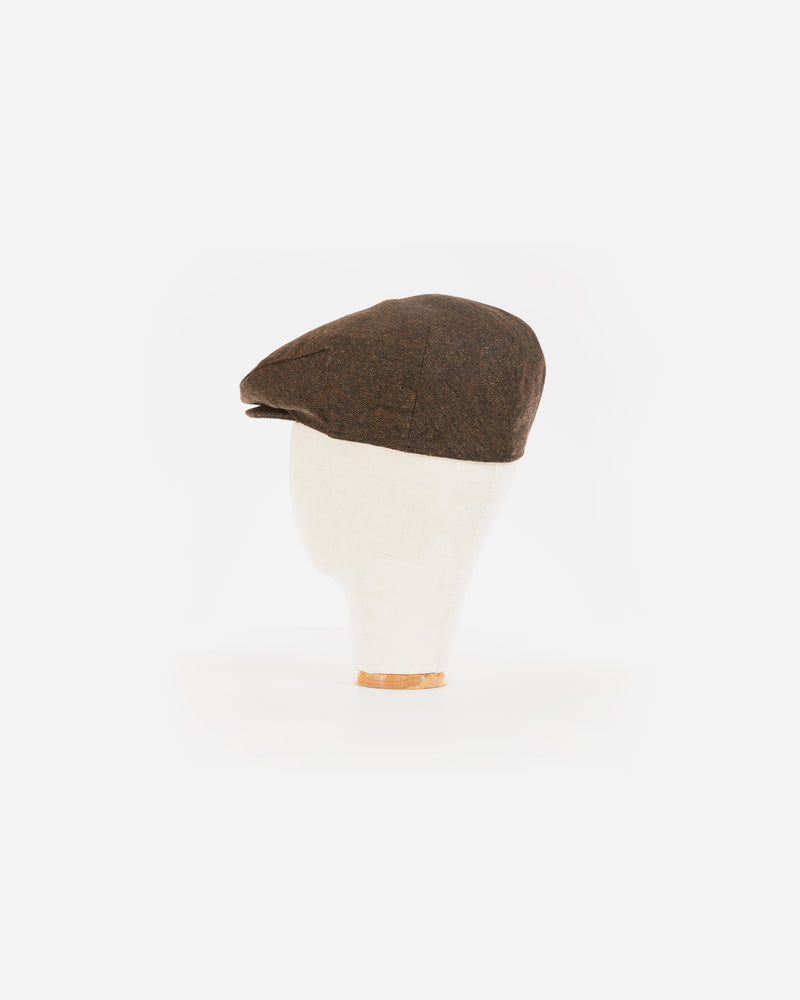 Wool Blend Brown Tweed Ivy Cap with Earflap