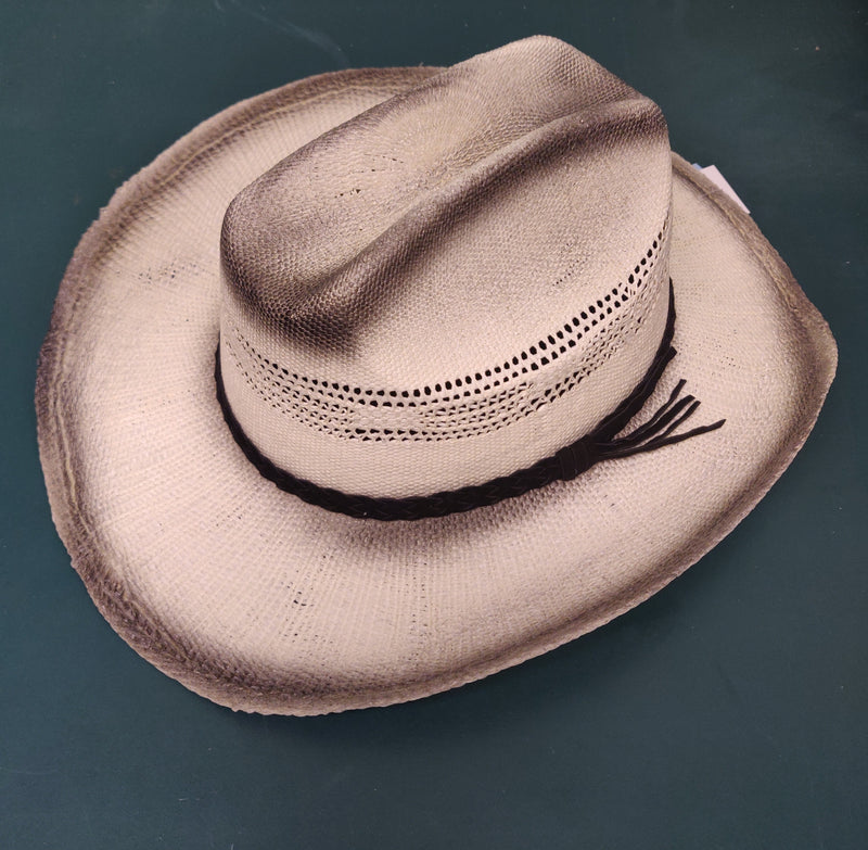 Antique Finish Cattleman Straw Cowboy Hat