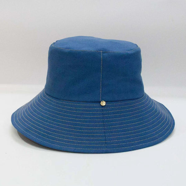 Wide Brim Linen Blend Bucket Hat
