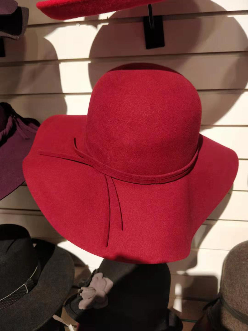 Burgundy Wide Brim Women's Hat